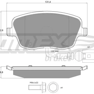 Zniżka Zestaw klocków hamulcowych, hamulce tarczowe TOMEX BRAKES TX 13-591