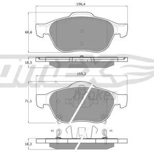 Kup teraz Zestaw klocków hamulcowych, hamulce tarczowe TOMEX BRAKES TX 13-64