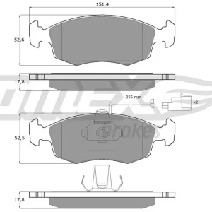 Zestaw klocków hamulcowych, hamulce tarczowe TOMEX BRAKES TX 14-11 Oferta czasowa