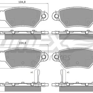 Premium Zestaw klocków hamulcowych, hamulce tarczowe TOMEX BRAKES TX 14-12