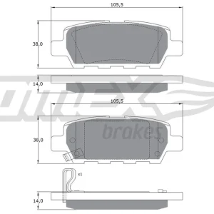 Zestaw klocków hamulcowych, hamulce tarczowe TOMEX BRAKES TX 14-21 Oferta limitowana