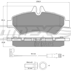 Tylko dziś Zestaw klocków hamulcowych, hamulce tarczowe TOMEX BRAKES TX 14-27