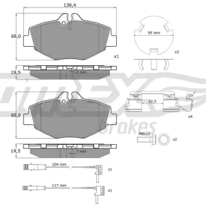 Zestaw klocków hamulcowych, hamulce tarczowe TOMEX BRAKES TX 14-29 Popularny