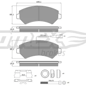 Ekspresowa dostawa Zestaw klocków hamulcowych, hamulce tarczowe TOMEX BRAKES TX 14-40