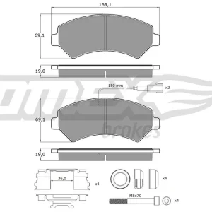 Ekspresowa dostawa Zestaw klocków hamulcowych, hamulce tarczowe TOMEX BRAKES TX 14-401