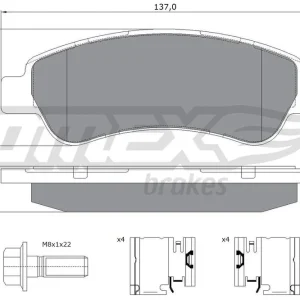 Zestaw klocków hamulcowych, hamulce tarczowe TOMEX BRAKES TX 14-41 Dostępne od ręki