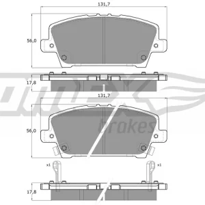 Zestaw klocków hamulcowych, hamulce tarczowe TOMEX BRAKES TX 14-52 Tani