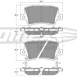 Zestaw klocków hamulcowych, hamulce tarczowe TOMEX BRAKES TX 14-53 Ostatnie sztuki