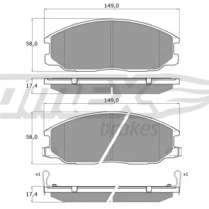 Ograniczona ilość Zestaw klocków hamulcowych, hamulce tarczowe TOMEX BRAKES TX 14-54