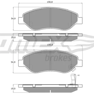 Zestaw klocków hamulcowych, hamulce tarczowe TOMEX BRAKES TX 14-61 Popularny