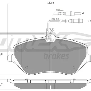 Zestaw klocków hamulcowych, hamulce tarczowe TOMEX BRAKES TX 14-68 Tani
