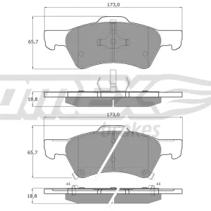 Ostatnia szansa Zestaw klocków hamulcowych, hamulce tarczowe TOMEX BRAKES TX 14-88