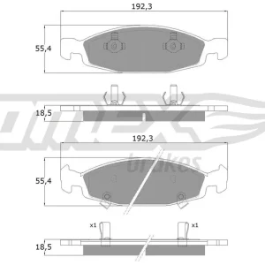 Oferta czasowa Zestaw klocków hamulcowych, hamulce tarczowe TOMEX BRAKES TX 14-89