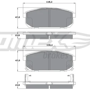 Darmowy zwrot Zestaw klocków hamulcowych, hamulce tarczowe TOMEX BRAKES TX 14-95