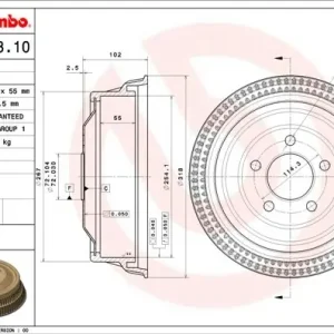 Bęben hamulcowy BREMBO 14.7088.10 Szybka wysyłka