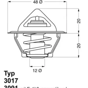 Do wyczerpania zapasów Termostat, płyn chłodzący BORGWARNER (WAHLER) 3091.92D