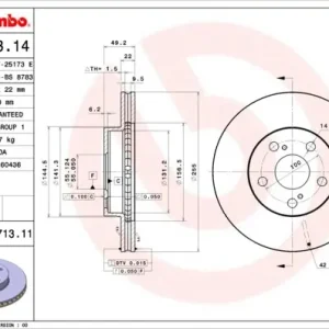 Tarcza hamulcowa BREMBO 09.A713.11 4351247030 Oferta