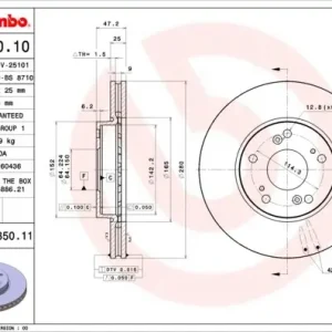 Tarcza hamulcowa BREMBO 09.A350.11 45251SEAE00 Tylko do końca tygodnia