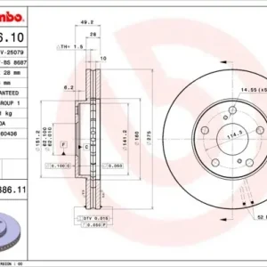 Tarcza hamulcowa BREMBO 09.A386.11 4351233040 Kup teraz
