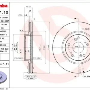 Tylko dziś Tarcza hamulcowa BREMBO 09.A407.11 45251SCAE50