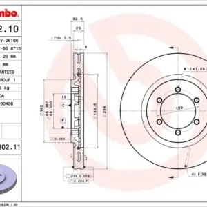Tarcza hamulcowa BREMBO 09.A302.11 4144108030 Darmowy zwrot