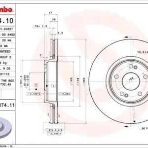 Tylko do końca tygodnia Tarcza hamulcowa BREMBO 09.9074.11 7701206614