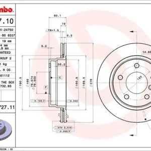 Zamów teraz Tarcza hamulcowa BREMBO 09.7727.11 34211165211