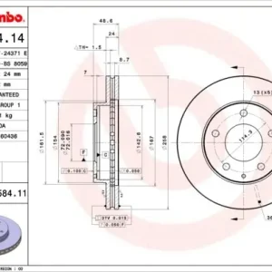 Zamów teraz Tarcza hamulcowa BREMBO 09.5584.11 GA2Y3325X