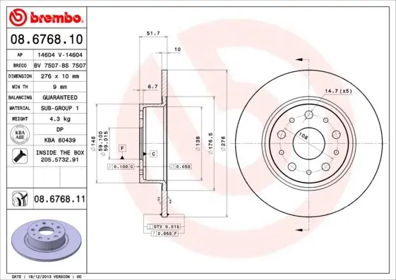 Oferta Tarcza hamulcowa BREMBO 08.6768.11 82488240