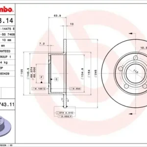 Tarcze fl tył BREMBO 08.5743.11 4A0615601A Nie przegap