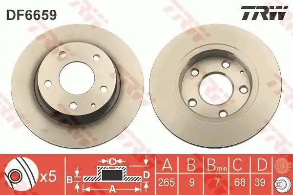 Tarcza hamulcowa TRW DF6659 B45G26251A Zniżka