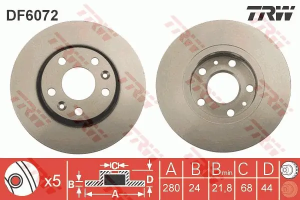 Tarcza hamulcowa TRW DF6072 402060010R Ostatnie sztuki